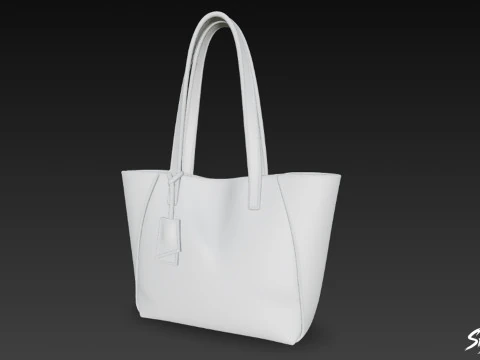 Beige Daily Tote Bag 3D Model
