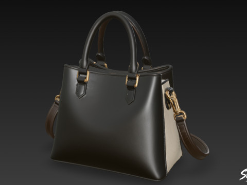 Siyah Klasik El Çantası 3D Model