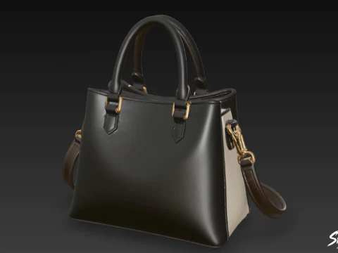 블랙 클래식 핸드백 3D 모델