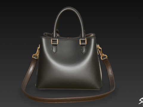 블랙 클래식 핸드백 3D 모델