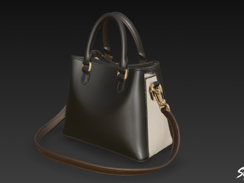 블랙 클래식 핸드백 3D 모델