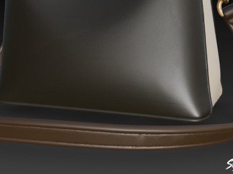 블랙 클래식 핸드백 3D 모델