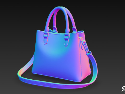 블랙 클래식 핸드백 3D 모델