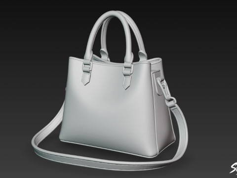 블랙 클래식 핸드백 3D 모델