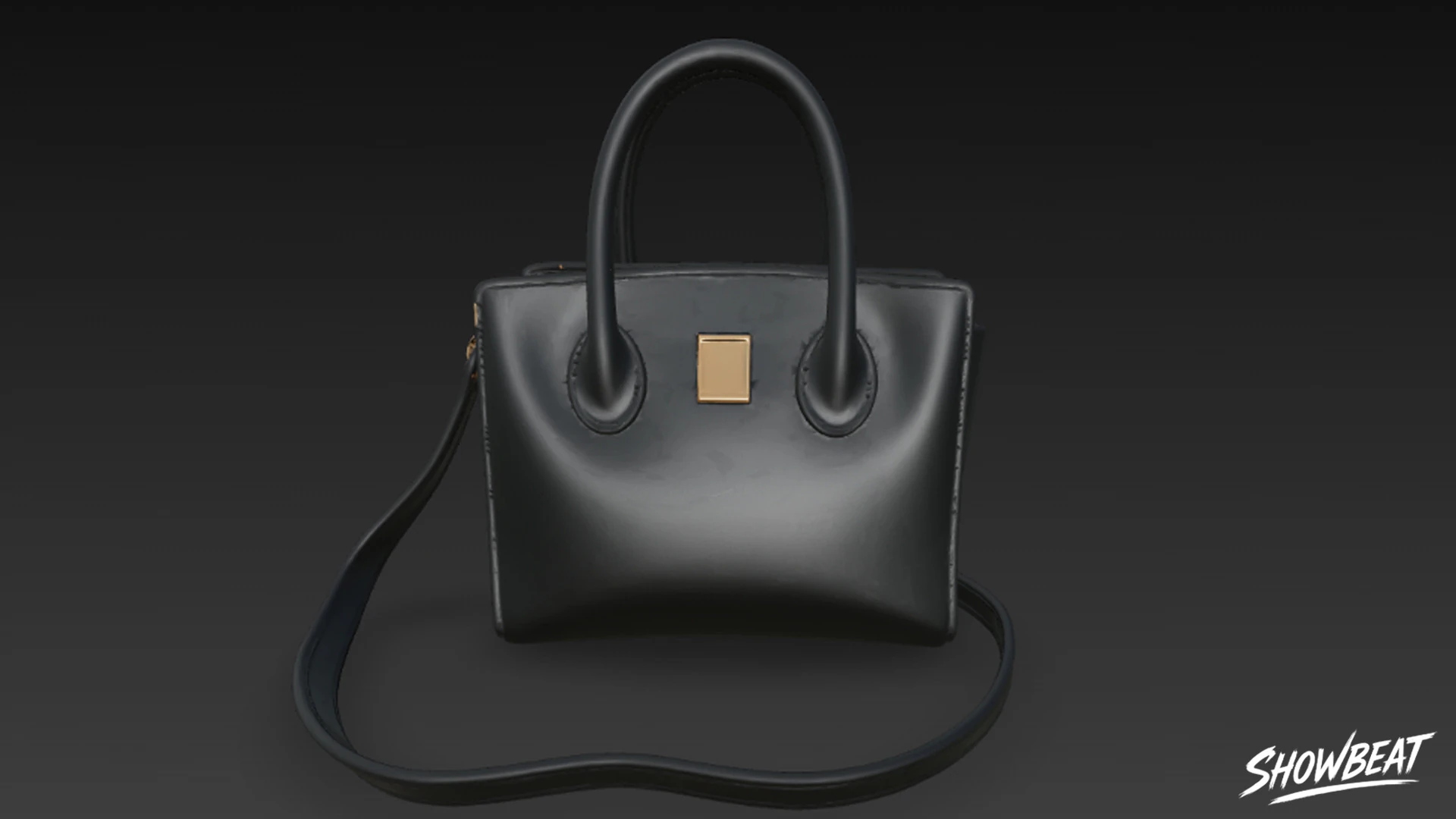 Black Formal Office Handbag 3D Model .c4d .max .obj .3ds .fbx .stl .blend