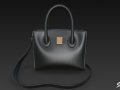 Black Formal Office Handbag 3D 모델