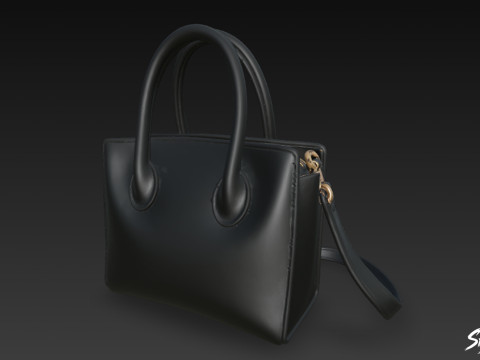 Siyah Resmi Ofis Çantası 3D Model