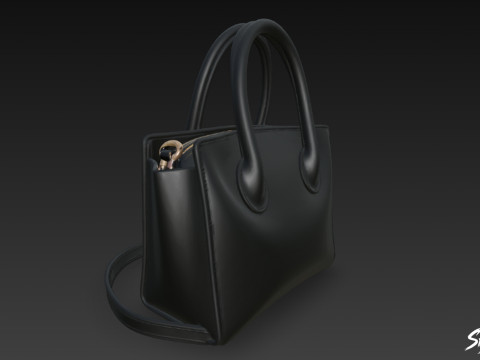 Siyah Resmi Ofis Çantası 3D Model
