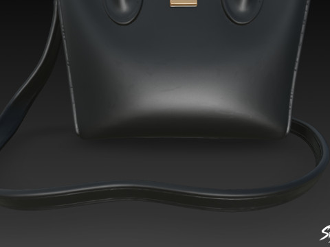 Siyah Resmi Ofis Çantası 3D Model