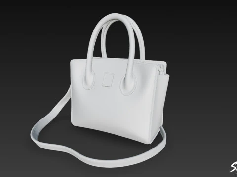 Black Formal Office Handbag 3D Model
