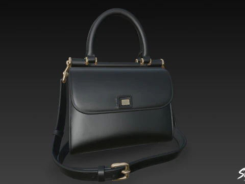블랙 럭셔리 핸드백 3D 모델