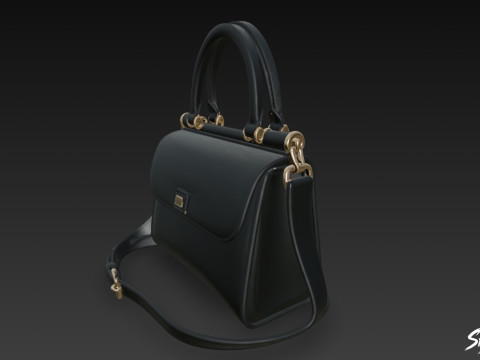 블랙 럭셔리 핸드백 3D 모델