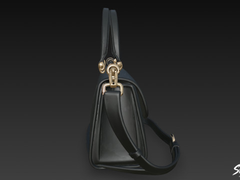블랙 럭셔리 핸드백 3D 모델