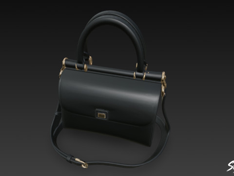 블랙 럭셔리 핸드백 3D 모델
