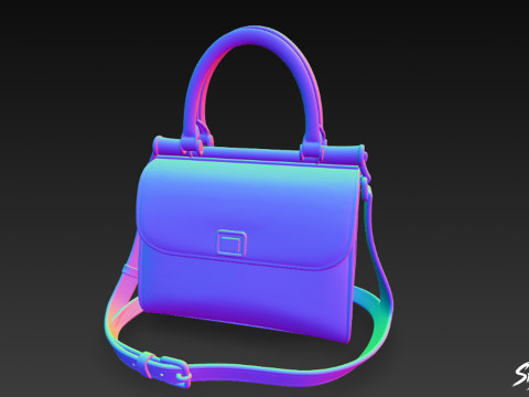 블랙 럭셔리 핸드백 3D 모델