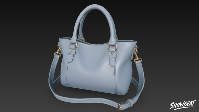 Borsa tote moderna blu Modello 3D .c4d .max .obj .3ds .fbx .stl .blend