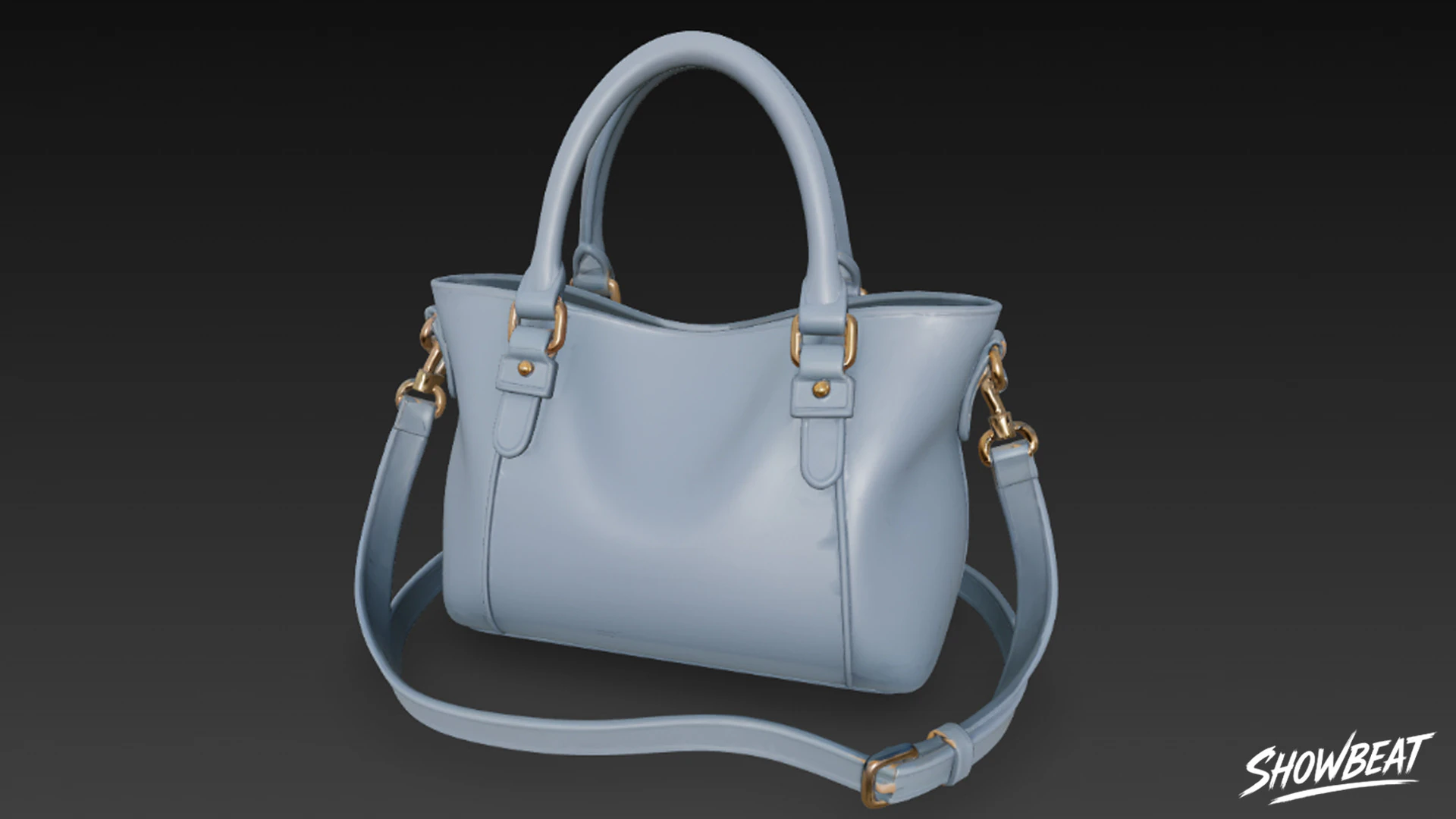 Blue Modern Tote Bag 3D Model .c4d .max .obj .3ds .fbx .stl .blend