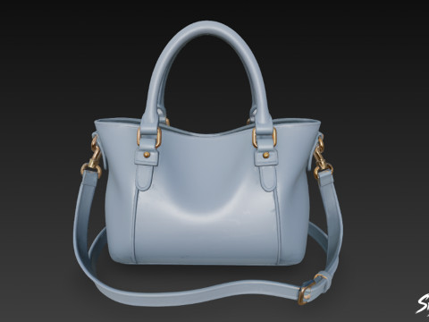 Tas Tote Modern Biru Model 3D