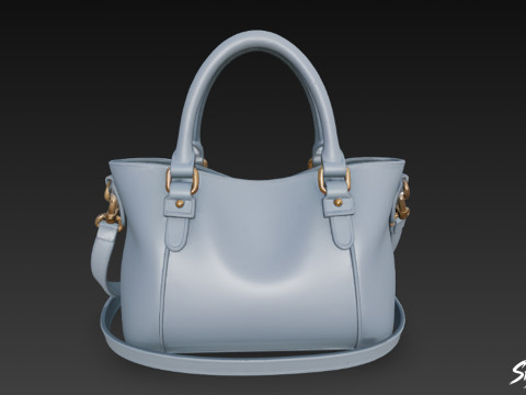 Tas Tote Modern Biru Model 3D