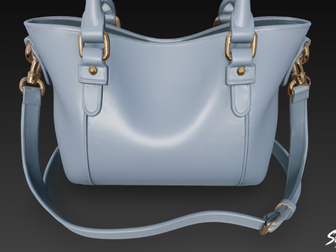 Tas Tote Modern Biru Model 3D