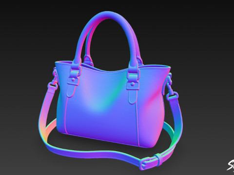 Tas Tote Modern Biru Model 3D