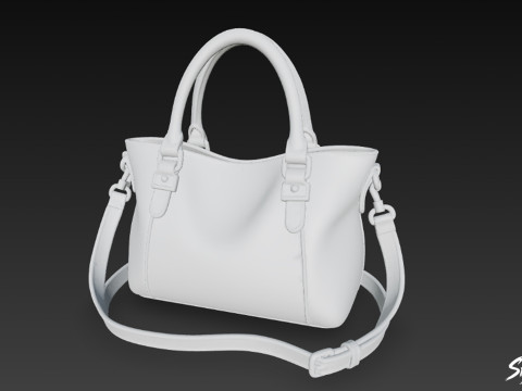 Tas Tote Modern Biru Model 3D