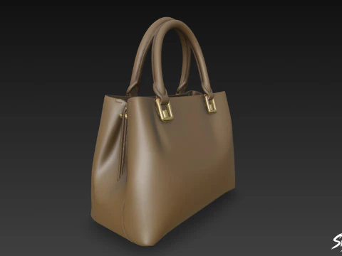 Brown Casual Shoulder Bag 3D Model