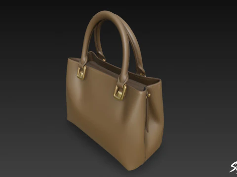 Brown Casual Shoulder Bag 3D Model