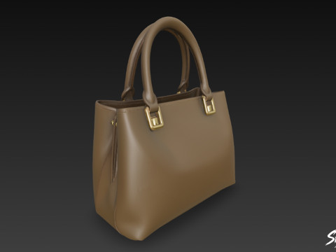 Brązowa swobodna torba na ramię Model 3D