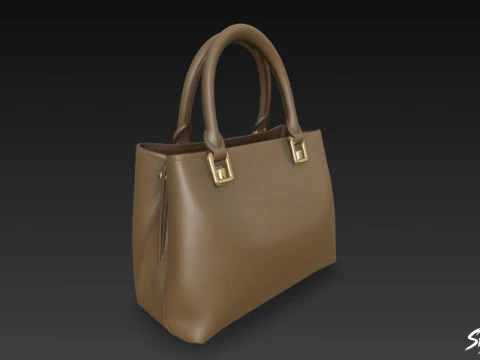 Brown Casual Shoulder Bag 3D Model