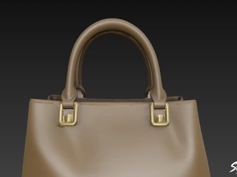 Brown Casual Shoulder Bag 3D Model