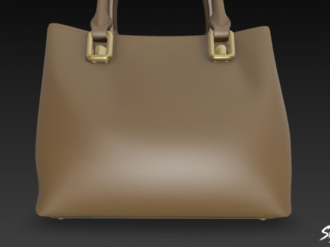 Brązowa swobodna torba na ramię Model 3D