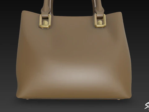 Brown Casual Shoulder Bag 3D Model