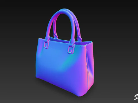 Brown Casual Shoulder Bag 3D Model