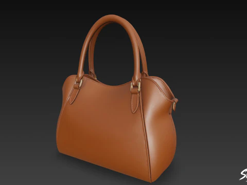 Brown Casual Tote Bag 3D Model