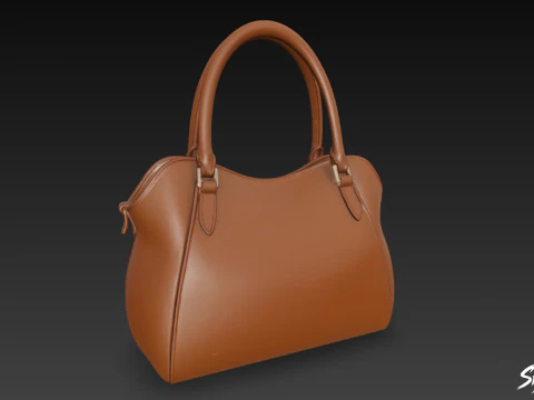 Brown Casual Tote Bag 3D Model