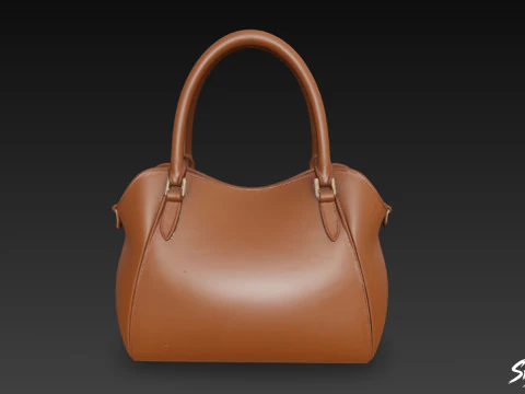 Brown Casual Tote Bag 3D Model