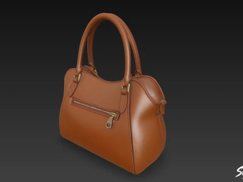 Brown Casual Tote Bag 3D Model