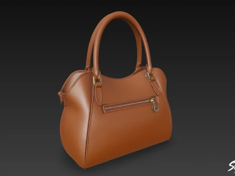 Brown Casual Tote Bag 3D Model