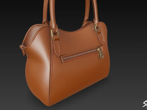 Brown Casual Tote Bag 3D Model