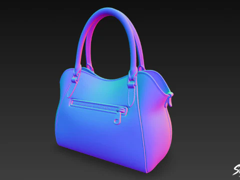 Brown Casual Tote Bag 3D Model