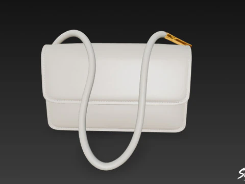 Cream Crossbody Bag 3D Model