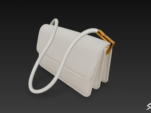 Cream Crossbody Bag 3D Model