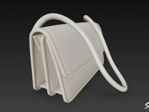 Cream Crossbody Bag 3D Model