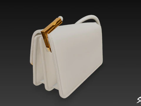 Cream Crossbody Bag 3D Model