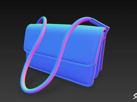Cream Crossbody Bag 3D Model
