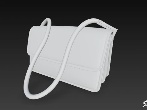 Cream Crossbody Bag 3D Model