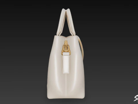 Cream Minimal Tote Bag 3D Model