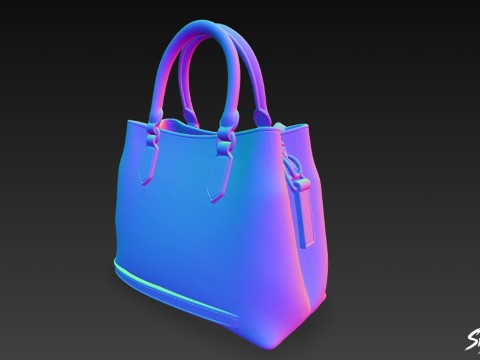 Sac fourre-tout minimal crème Modèle 3D