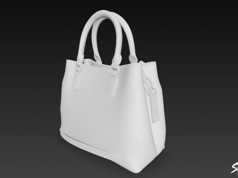 Sac fourre-tout minimal crème Modèle 3D